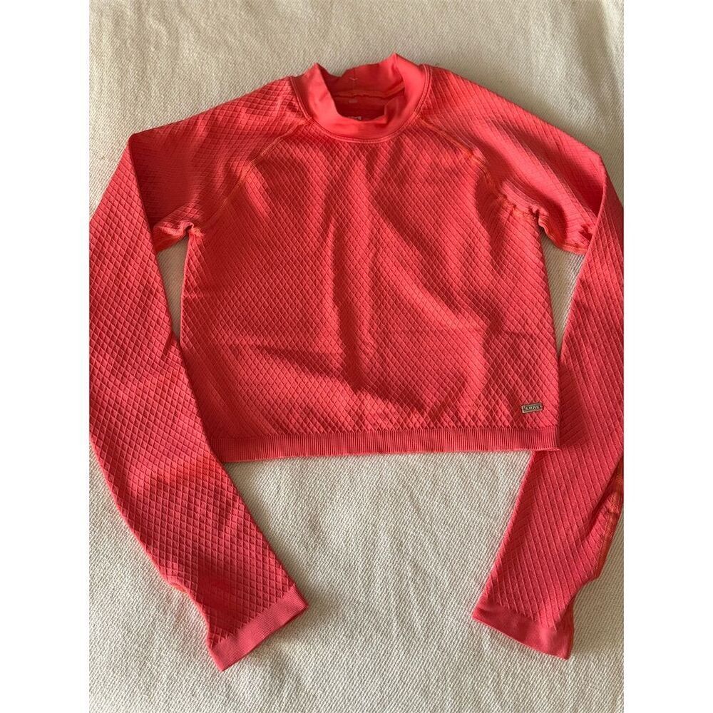 Barry's & Lune Women's Red Long Sleeve‎ Crop Top Size M Activewear